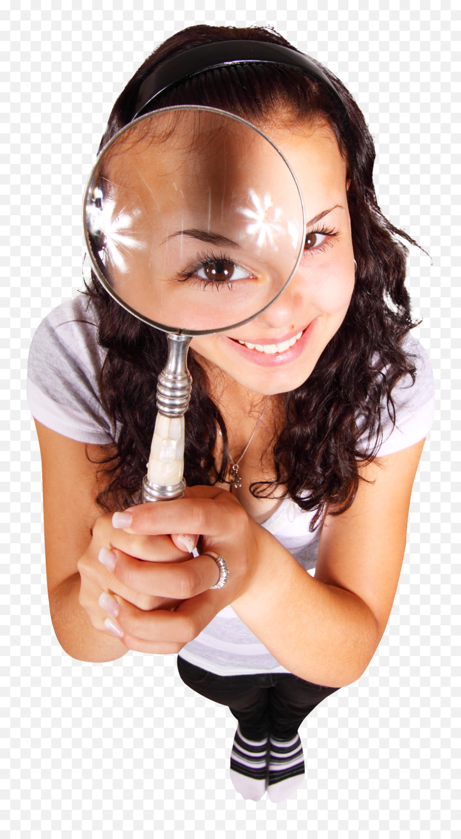Girl With Magnifying Glass Png Image - Pngpix Person With Magnifying Glass Transparent Background,Magnify Glass Png