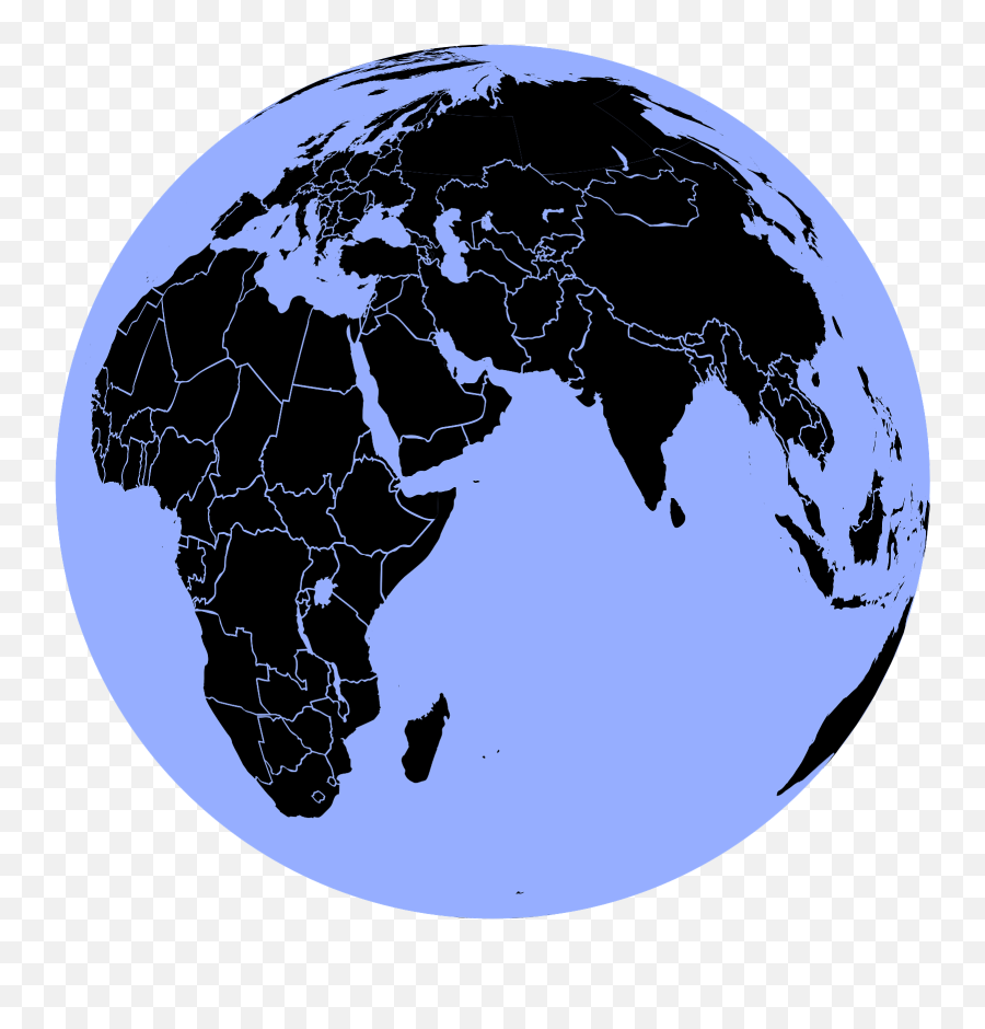 Black And Blue Globe Transparent Png - Afro Eurasia,Globe Transparent