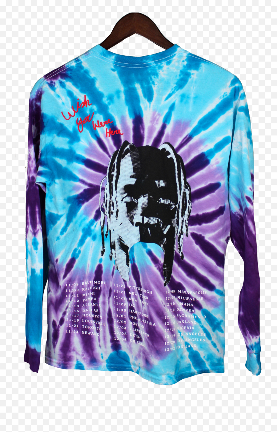 Travis Scott Tie Dye Shirt - Astroworld Tie Dye Purple And Blue Png,Travis Scott Transparent