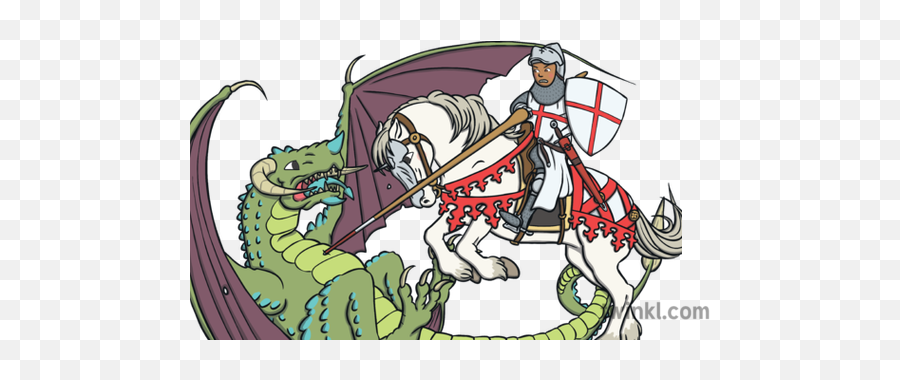 Saint George Fighting The Dragon Ver 1 - Mythical Creature Png,St George Icon Dragon