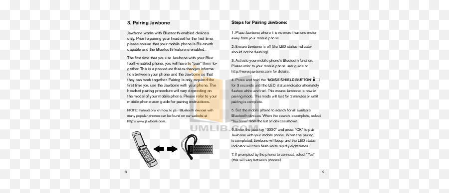 Pdf Manual For Aliph Headset Jawbone - Vertical Png,Jawbone Icon Bluetooth Instructions