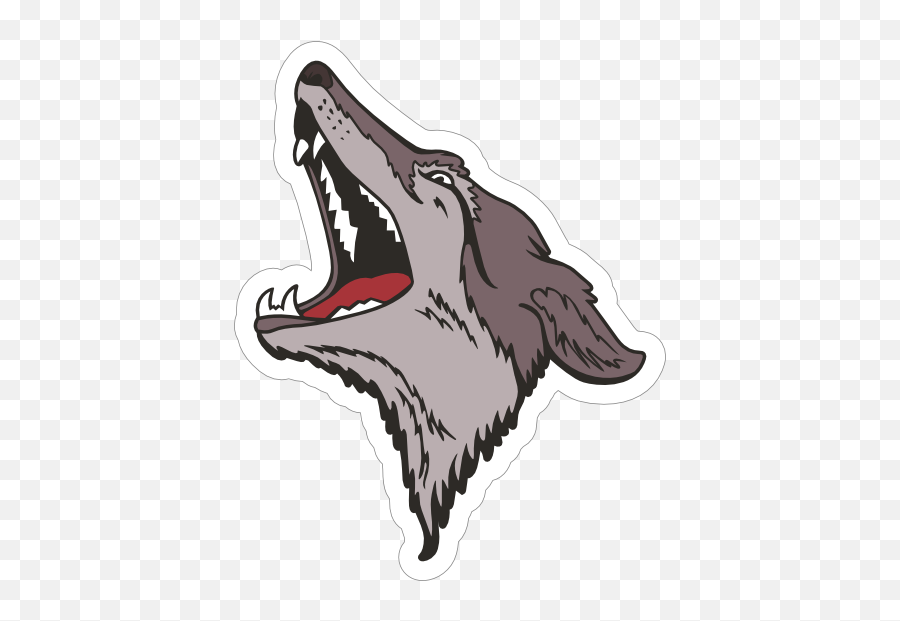 Howling Wolf Head Mascot Sticker - Dog Licks Png,Howling Wolf Png