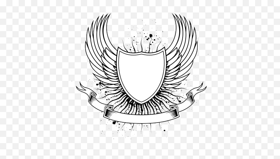 Logo Keren Png 5 Image - Shield Outline With Wings,Logo Keren