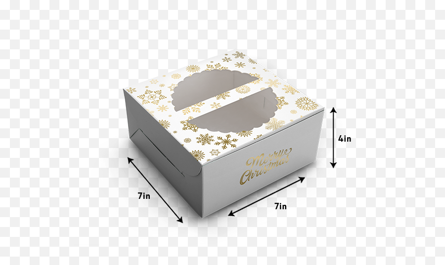 Cake Box For 05kg - White Snowflake Print 7x7x4 Inch Png,White Snowflake Transparent