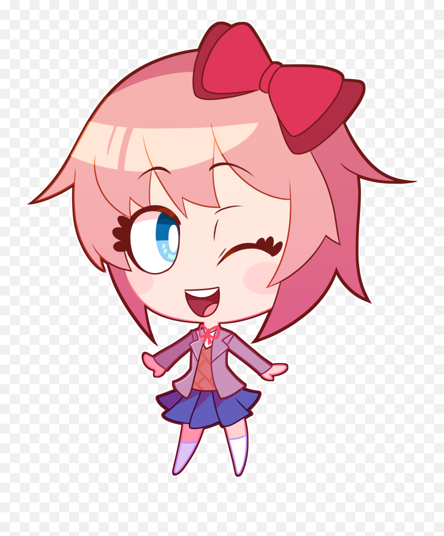 Chibi Sayori By Quariumarts - Doki Doki Literature Club Stickers Png,Sayori Png