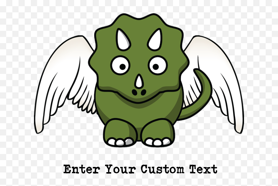 Download Triceratops Dinosaur Angel Wings Baby Blanket - Green Triceratops Clipart Png,Dinosaurs Png