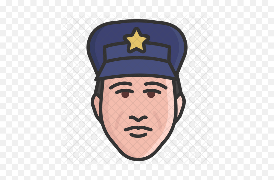 Male Cop Icon Of Colored Outline Style - Cartoon Png,Cop Hat Png