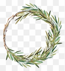 Download Hand Painted Weed Grass Ring - Watercolor Painting Png,Rosemary Png