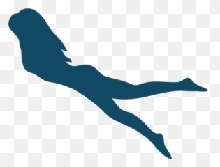 Side View Underwater Girl Silhouette - For Swimming png