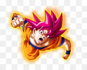 Goku Super Saiyan God Flies With Punch - Render png
