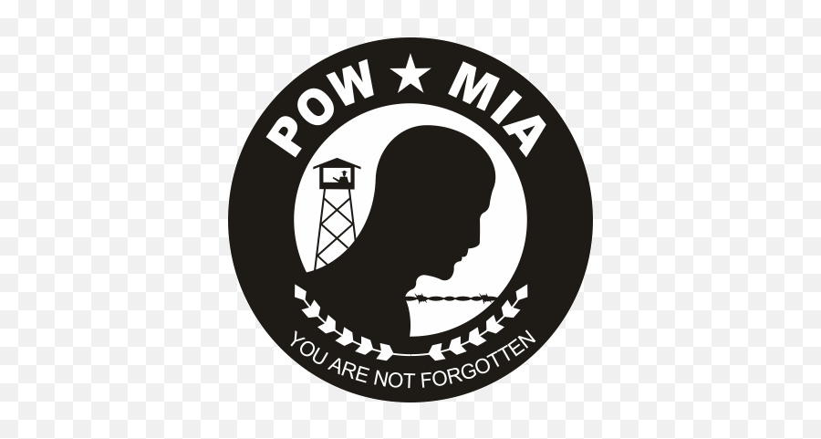Pow Mia Round Black White Decal - Hair Design Png,Pow Mia Logo