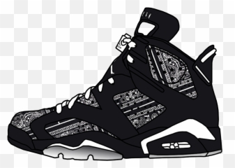 Jordan Retro Vi Black - Bandana Shoes png
