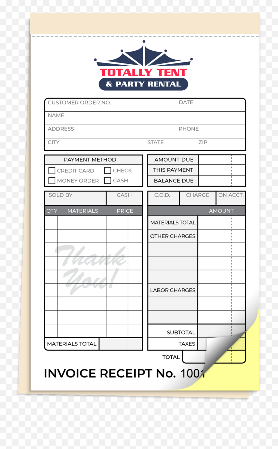 Custom Carbonless Ncr Receipt Books - Vertical Png,Order Book Icon