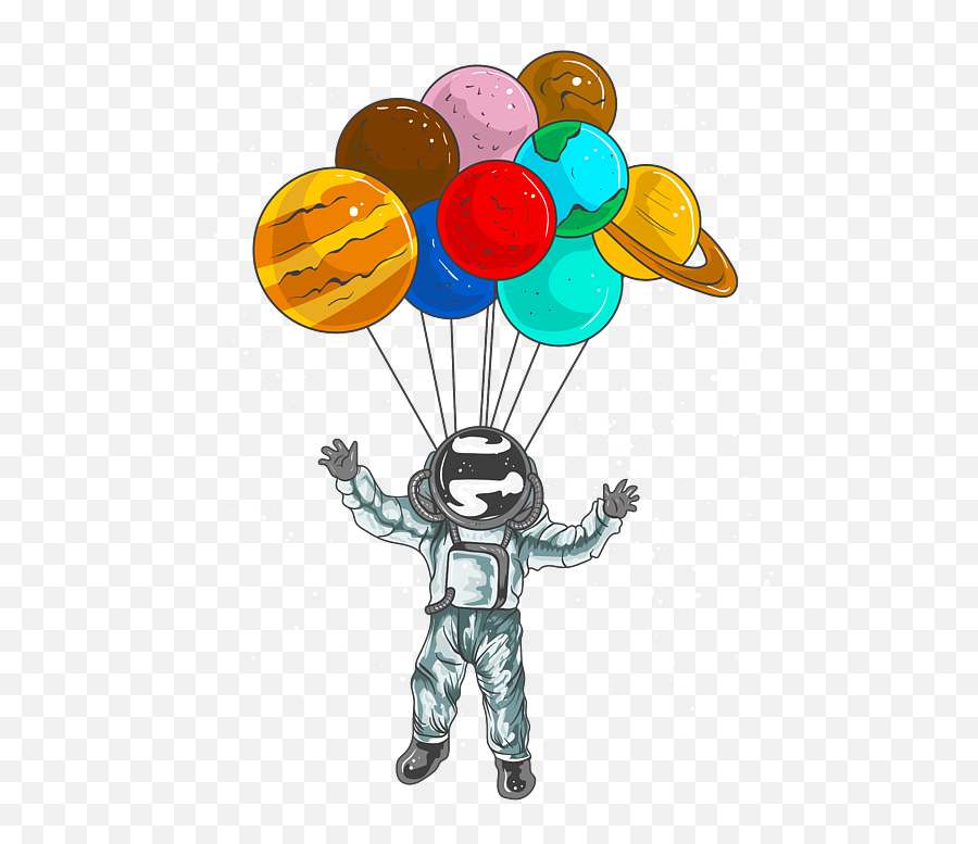 Astronaut In Space Flying With Planet - Balloon Png,Story Album Icon Wiyh A Flying Ballon Android